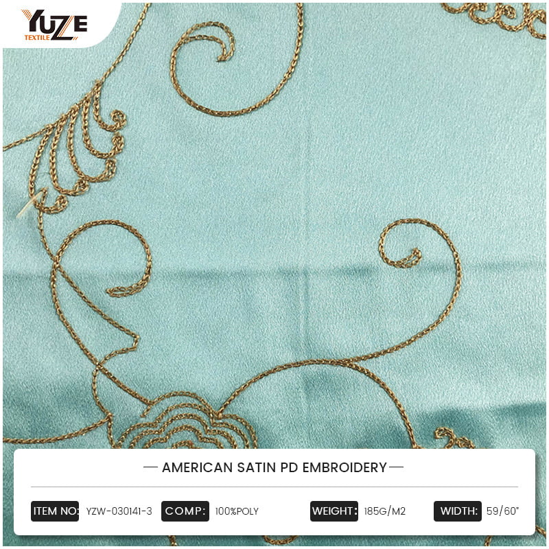 YZW-030141-3 Amerikansk satin PD-broderi